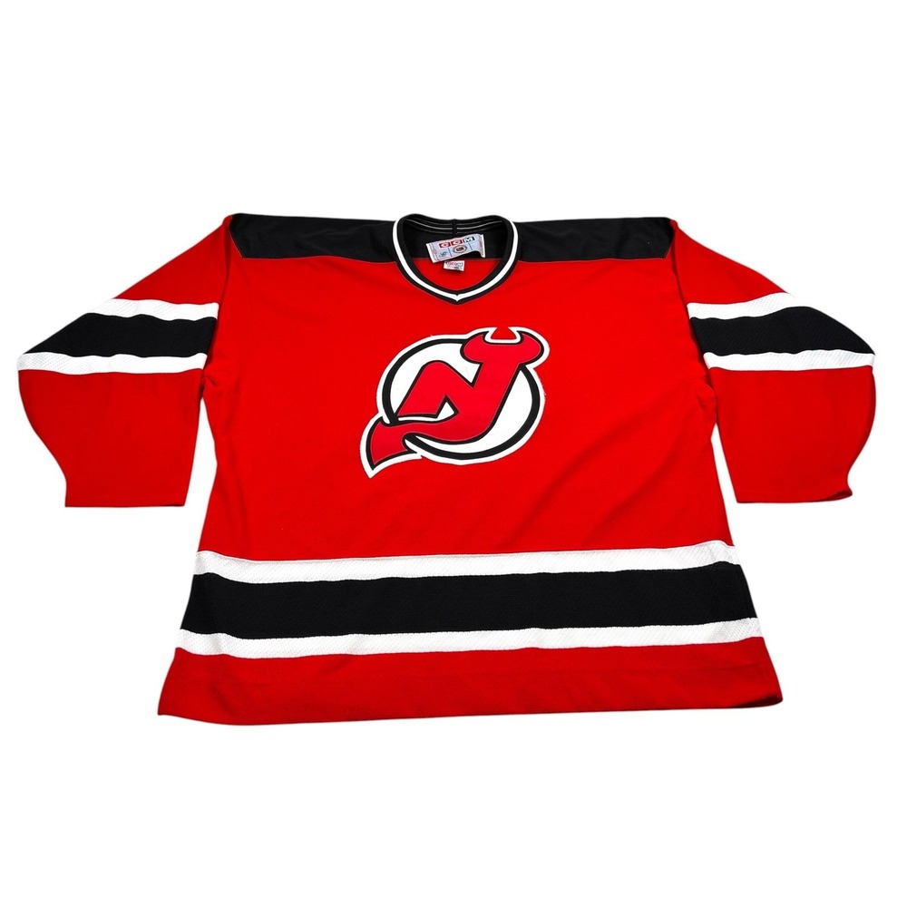 Vintage New Jersey Devils Jersey Mens XL Red NHL Hockey CCM Canada Blank